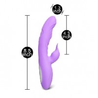 Rabbit Vibrator with Double Tapping Function, 7 Tapping & 7 Vibrating Functions, Silicone, PURPLE